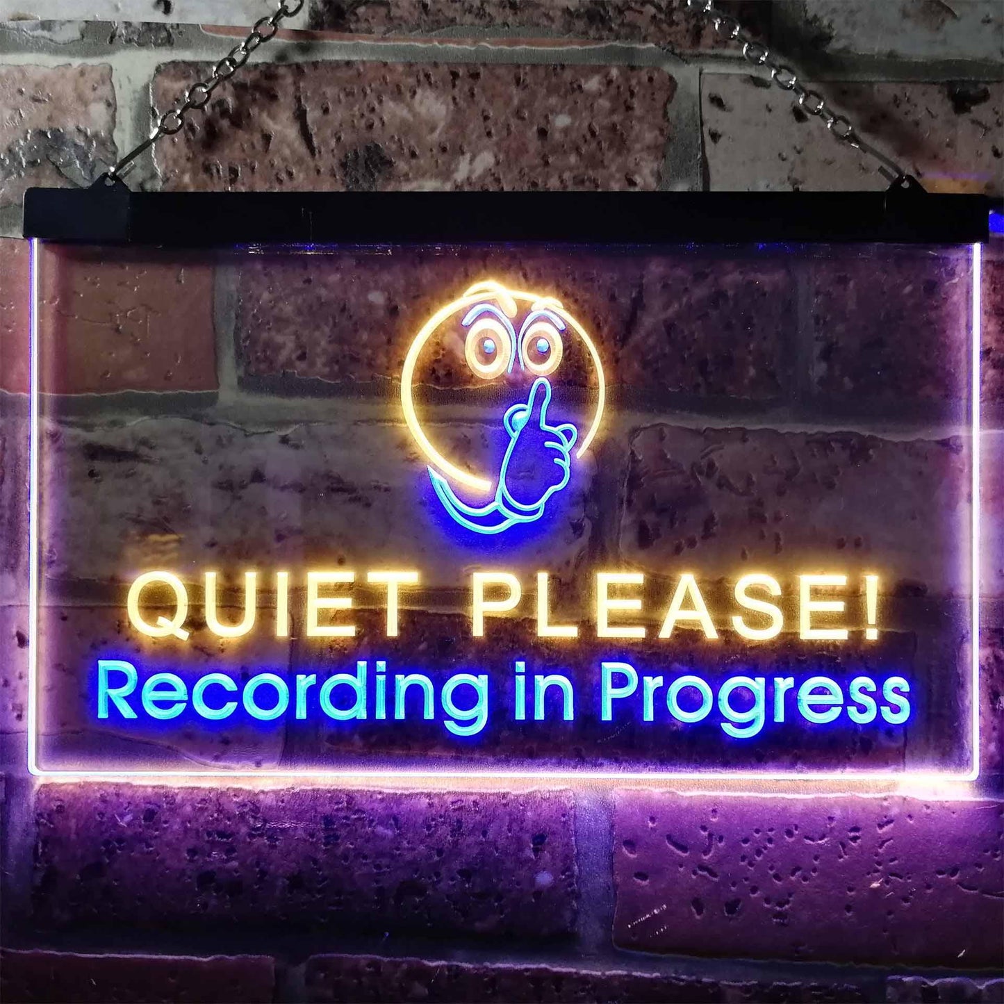 Recording in Progress Quiet Please On Air Studio Dual-color LED Neon Sign st6-m0096