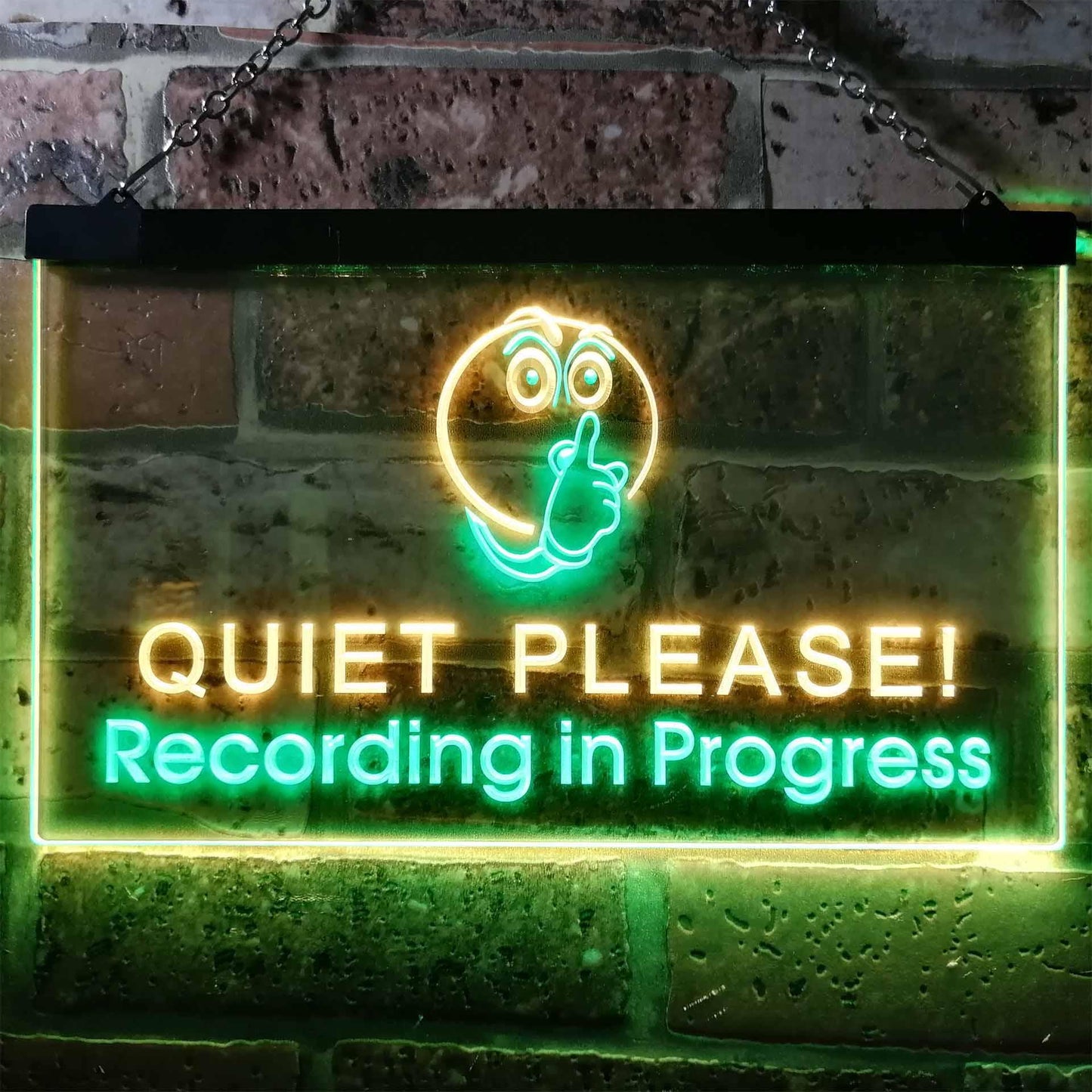 Recording in Progress Quiet Please On Air Studio Dual-color LED Neon Sign st6-m0096