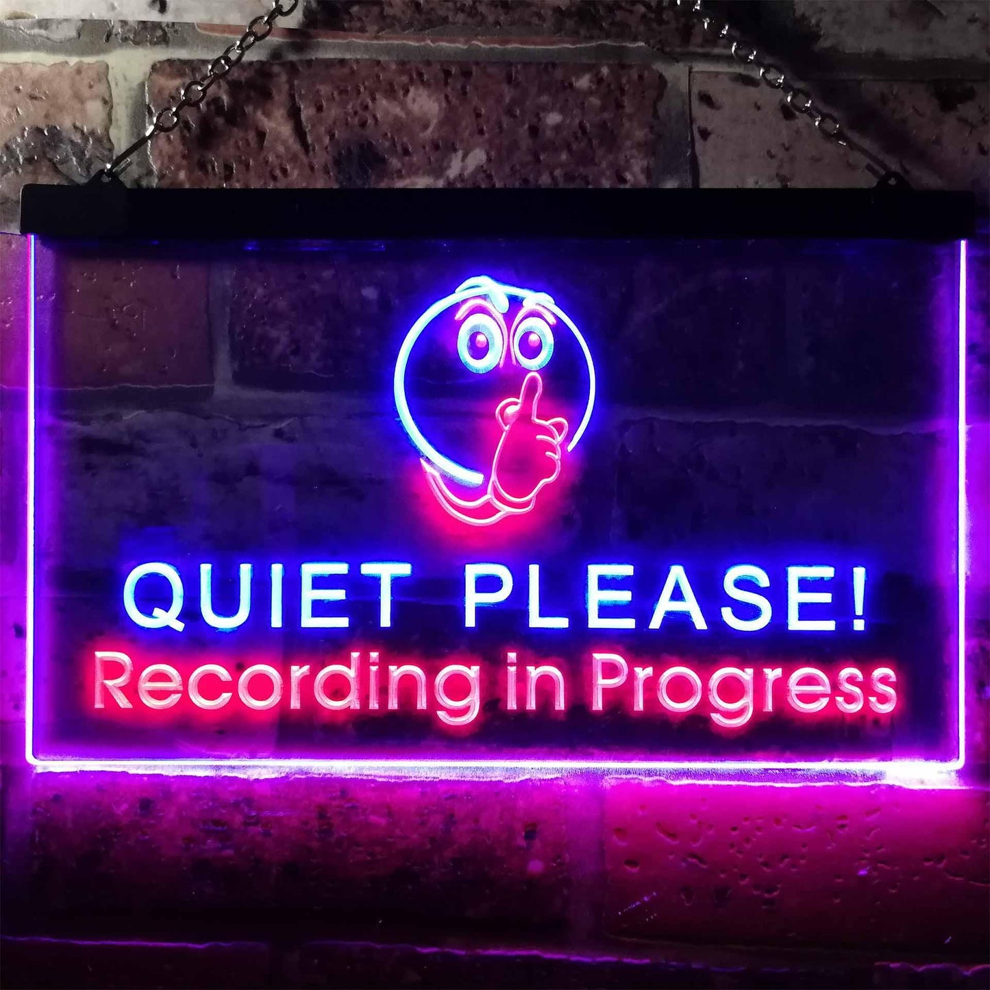 Recording in Progress Quiet Please On Air Studio Dual-color LED Neon Sign st6-m0096