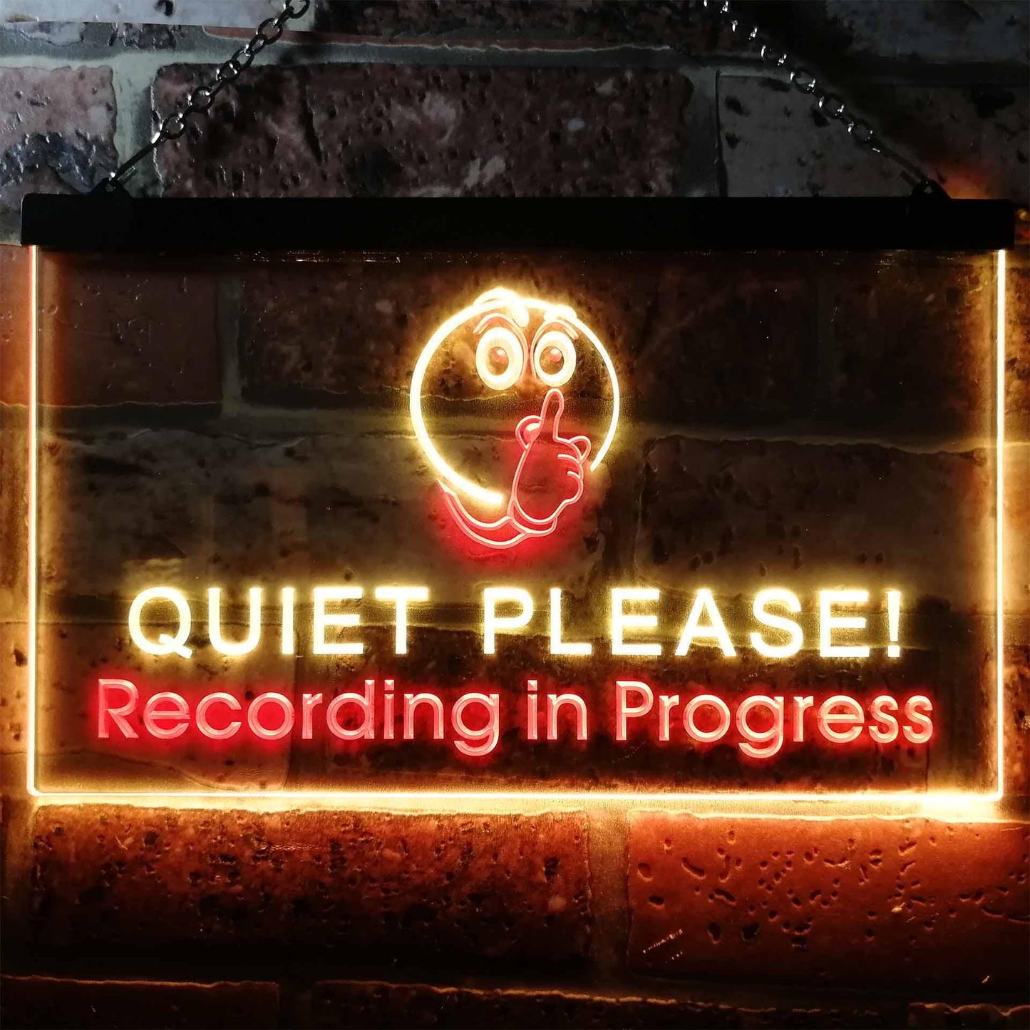 Recording in Progress Quiet Please On Air Studio Dual-color LED Neon Sign st6-m0096