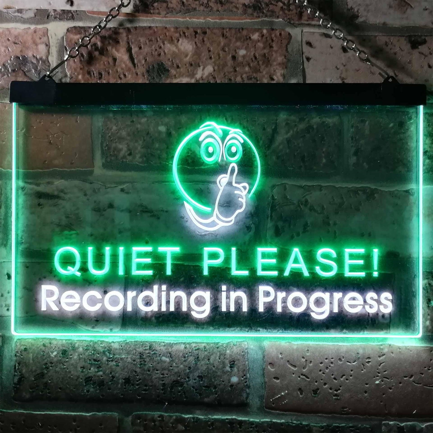 Recording in Progress Quiet Please On Air Studio Dual-color LED Neon Sign st6-m0096