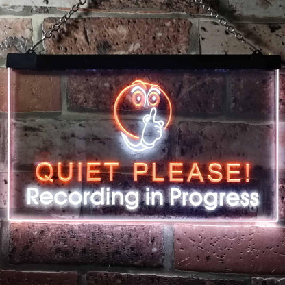 Recording in Progress Quiet Please On Air Studio Dual-color LED Neon Sign st6-m0096
