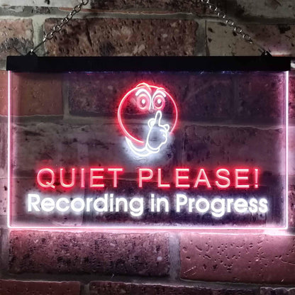 Recording in Progress Quiet Please On Air Studio Dual-color LED Neon Sign st6-m0096
