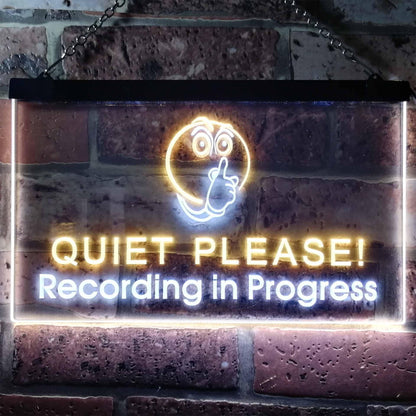 Recording in Progress Quiet Please On Air Studio Dual-color LED Neon Sign st6-m0096