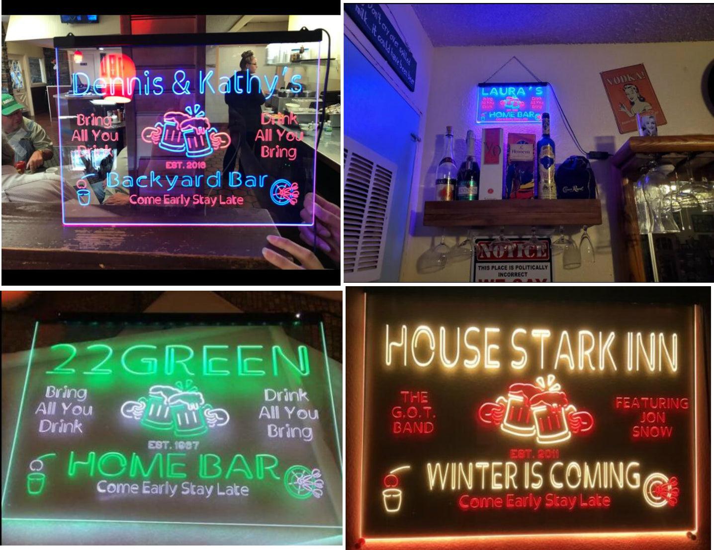 Beer Cocktails Group Therapy Practiced Here Humor Dual-color LED Neon Sign st6-i3673