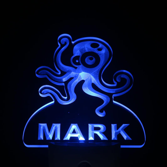 Octopus Personalized Night Light Name Day/Night Sensor LED Sign ws1032-tm