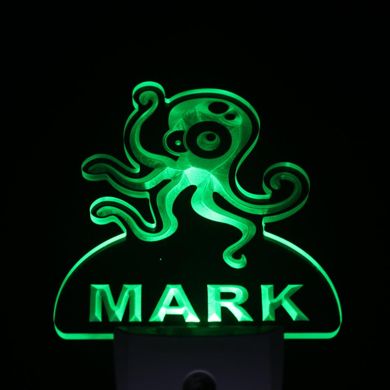 Octopus Personalized Night Light Name Day/Night Sensor LED Sign ws1032-tm