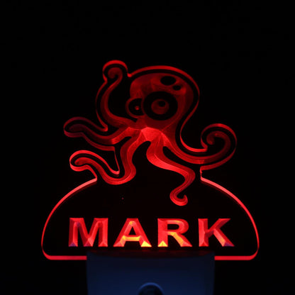 Octopus Personalized Night Light Name Day/Night Sensor LED Sign ws1032-tm