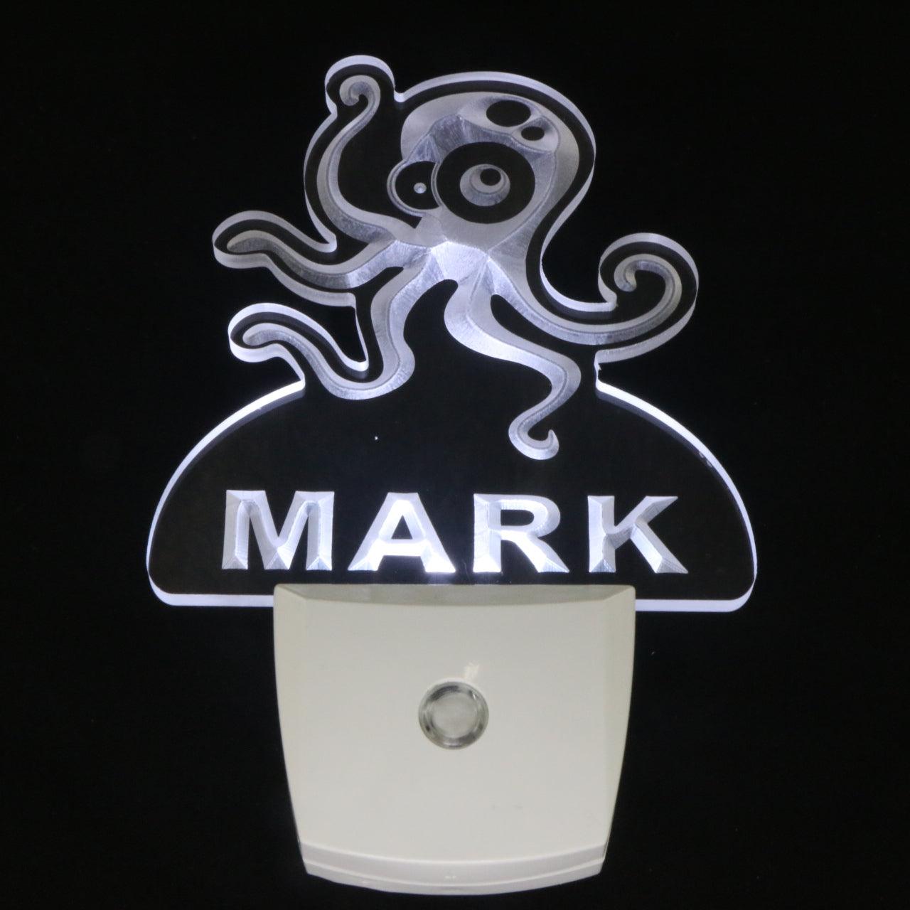 Octopus Personalized Night Light Name Day/Night Sensor LED Sign ws1032-tm