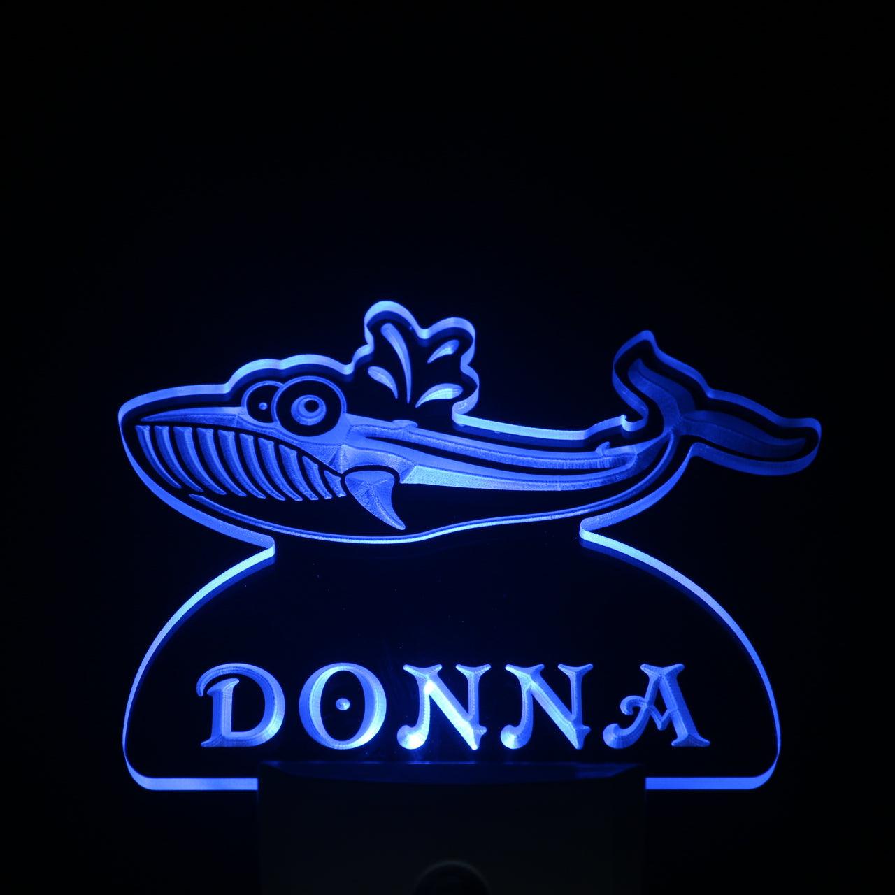 Whale Personalized Night Light Name Day/Night Sensor LED Sign ws1034-tm