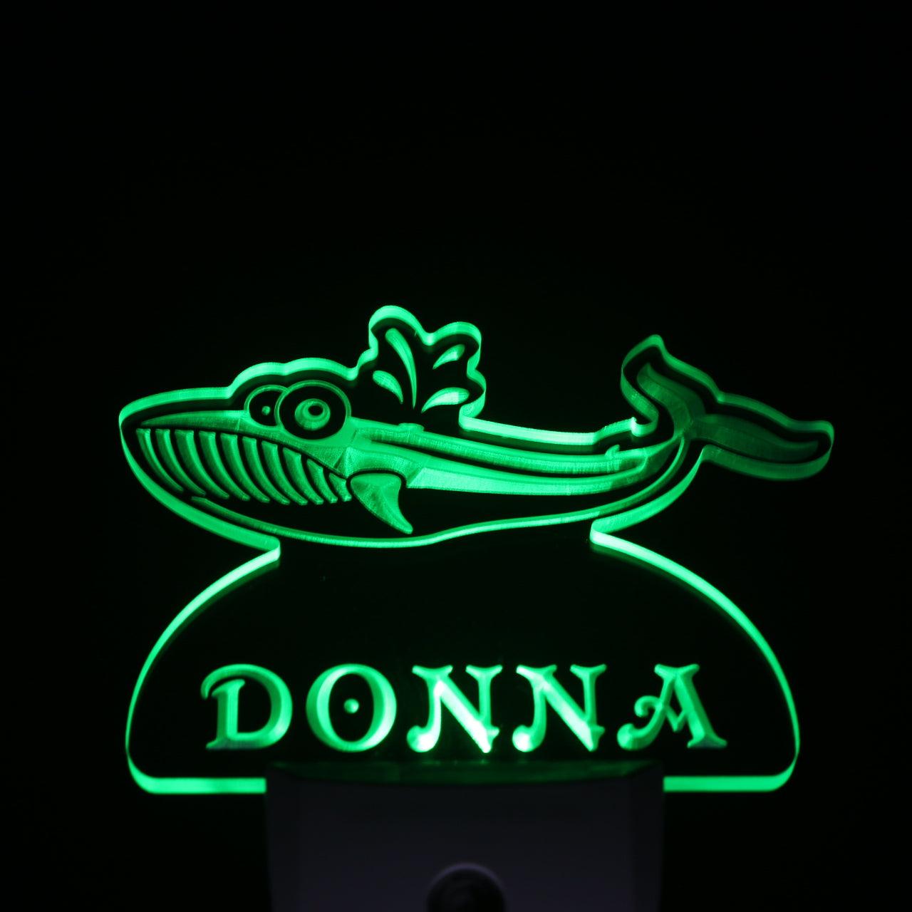 Whale Personalized Night Light Name Day/Night Sensor LED Sign ws1034-tm