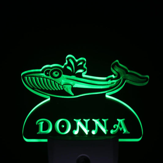Whale Personalized Night Light Name Day/Night Sensor LED Sign ws1034-tm