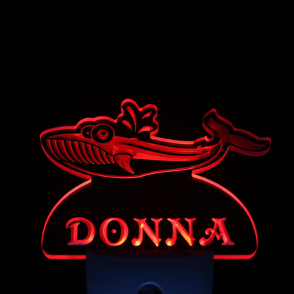 Whale Personalized Night Light Name Day/Night Sensor LED Sign ws1034-tm