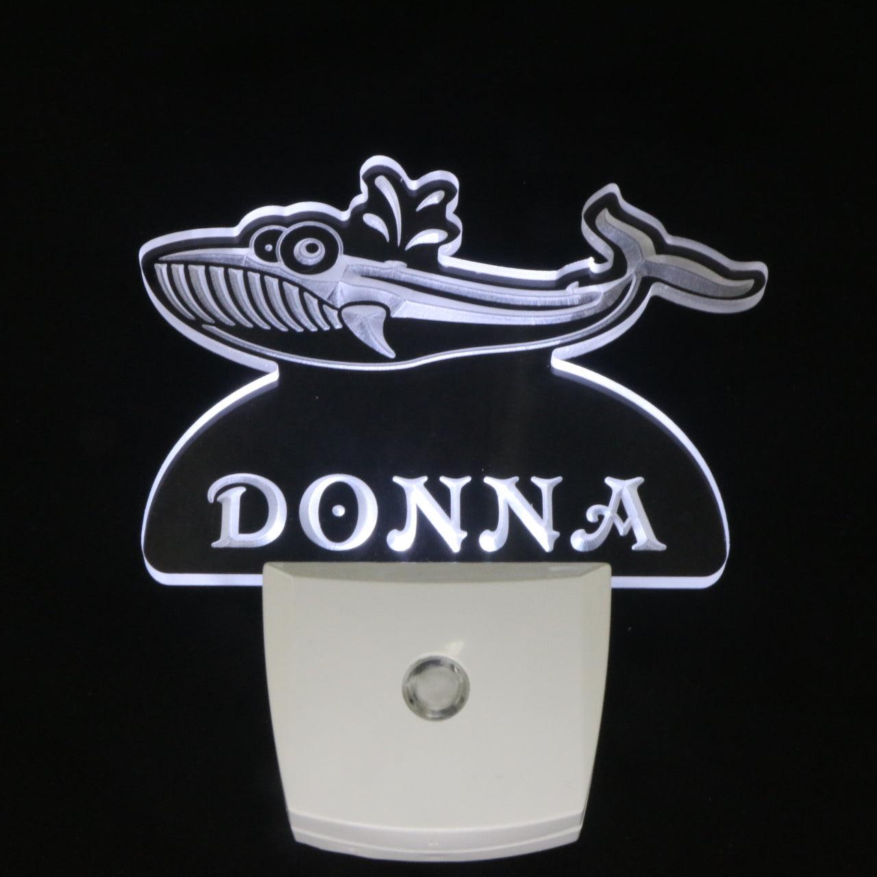 Whale Personalized Night Light Name Day/Night Sensor LED Sign ws1034-tm
