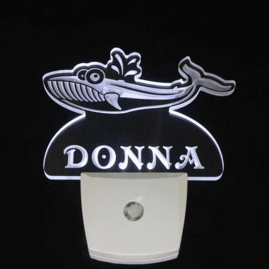 Whale Personalized Night Light Name Day/Night Sensor LED Sign ws1034-tm