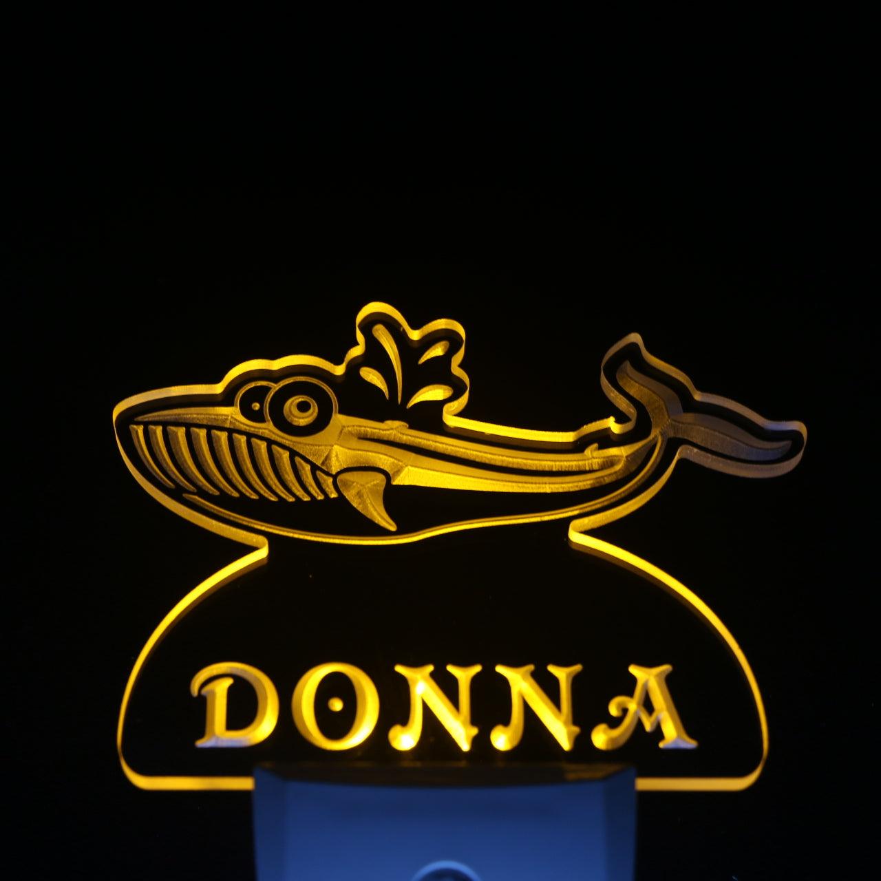 Whale Personalized Night Light Name Day/Night Sensor LED Sign ws1034-tm